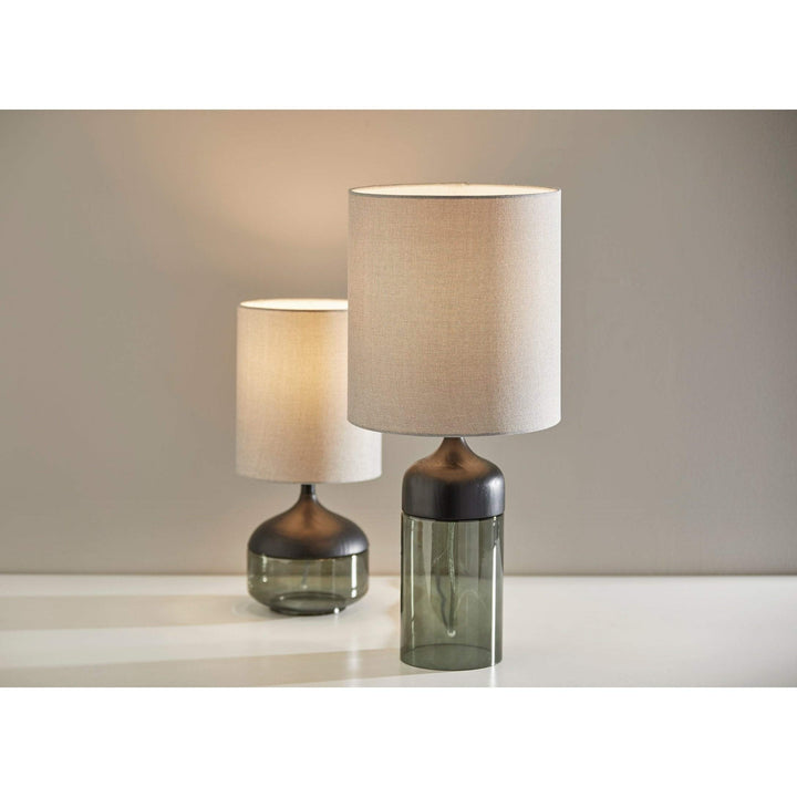 Smoked Glass Marina Tall Table Lamp Grey Mid-Century Modern Rustic Transitional - Diamond Home USA