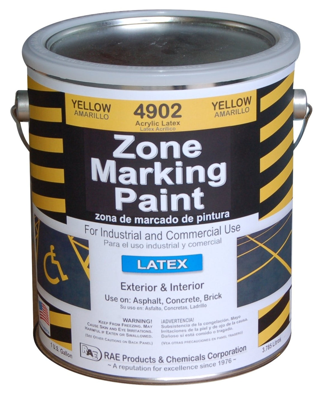 RAE 4902-01 Yellow Latex Zone Marking Paint 1-Gallon