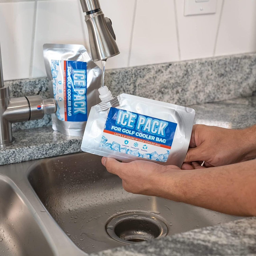 Carry-All Golf Cooler Bag with Ice Packs and Black Polyester - Diamond Home USA