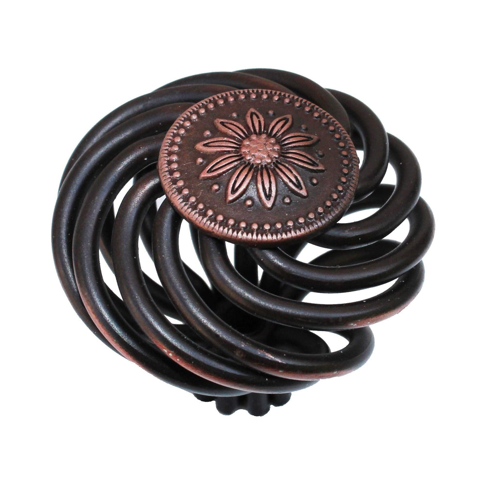 1-1/2-inch Diameter Flower Birdcage Rund Cabinet Knob- Oil Rubbed Bronze(Pack - Diamond Home USA