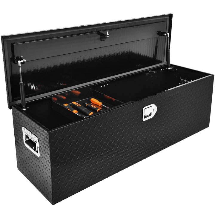Modern 50" Tool Box Diamond Plate Chest 50" Black Rust Resistant Medium