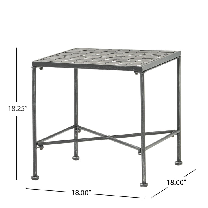 Christopher Knight Home Petra Iron End Table Black Brush Silver - Diamond Home USA