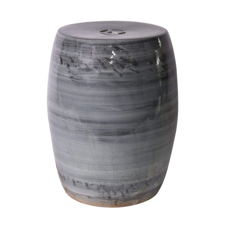 Iron Gray Village Garden Stool - 13x13x17 Grey Porcelain