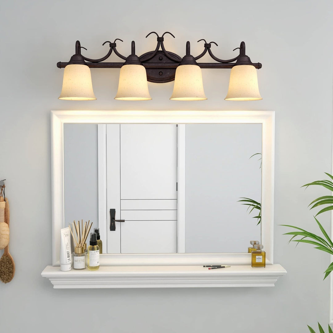 4-Light Vanity Light 31.89"x9.76"x8.35" Modern Contemporary Metal Bronze - Diamond Home USA