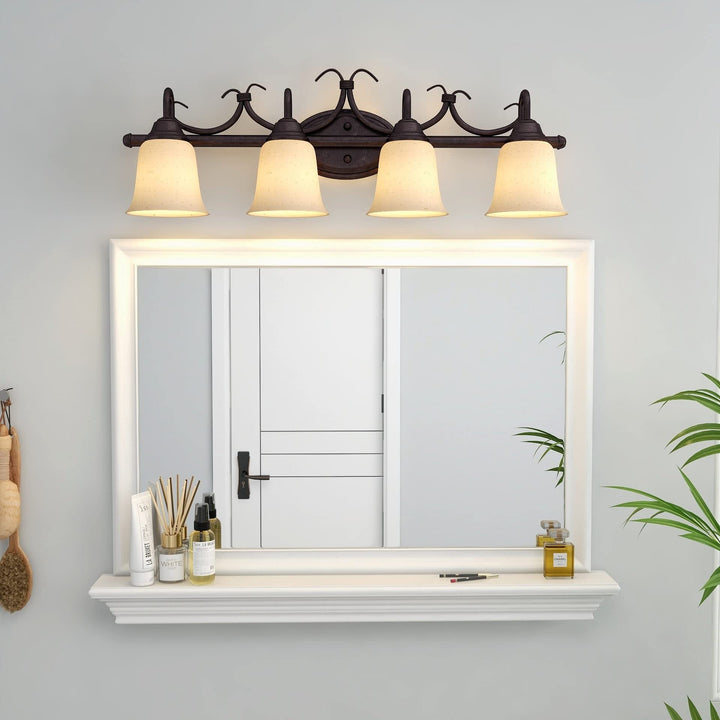 4-Light Vanity Light 31.89"x9.76"x8.35" Modern Contemporary Metal Bronze - Diamond Home USA