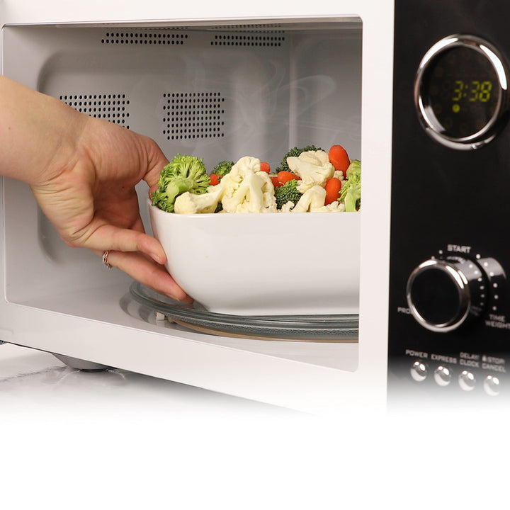 Nostalgia RMO4BK Retro 0.9 Cubic Foot 800-Watt Countertop Microwave Oven 5 Power