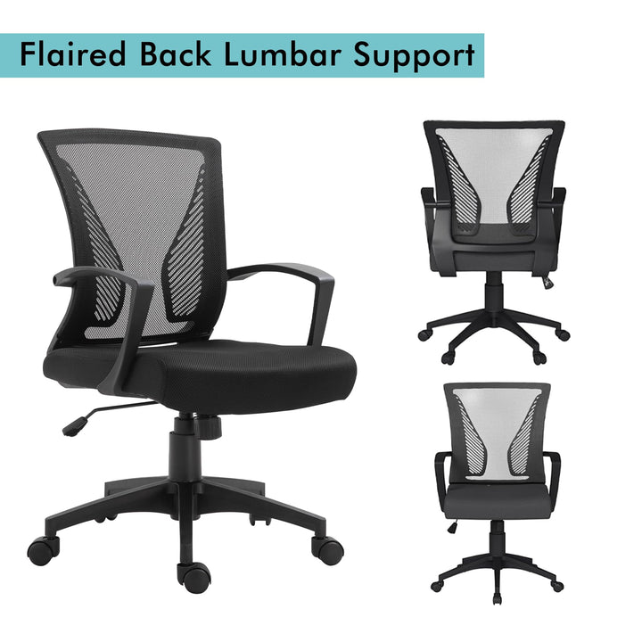 Urban Home Furniture Lawrence Mesh Home Office Chair Task Chair Black Black MESH - Diamond Home USA