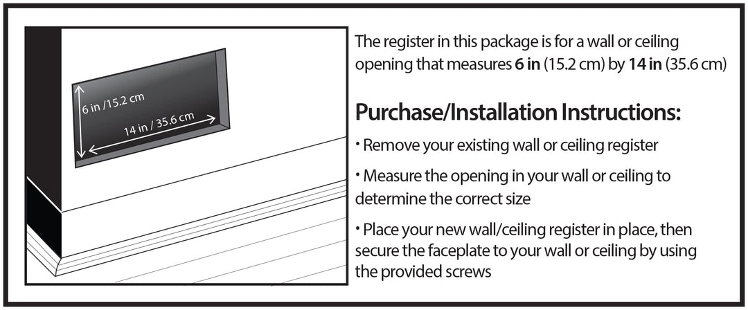 Decor Grates ST614R Cold Air Return Register 6x14 Black Textured - Diamond Home USA