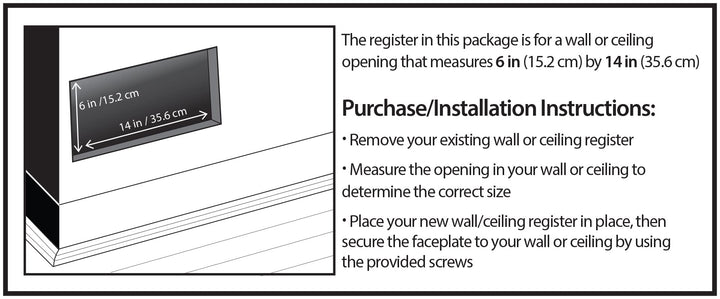 Decor Grates ST614R Cold Air Return Register 6x14 Black Textured - Diamond Home USA