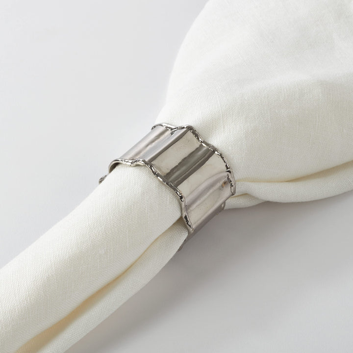 Saro Lifestyle Classic Round Design Napkin Rings (Set of 4) Silver Set of 4