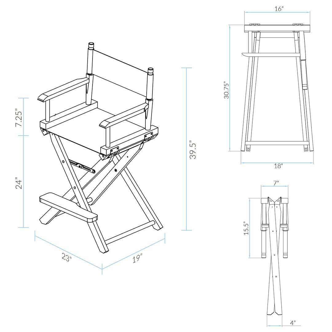 Casual Home 24" Counter Height Directors-Chairs Frame/Natural/Wheat Canvas