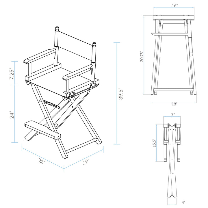 Casual Home 24" Counter Height Directors-Chairs Oak Frame/Natural/Wheat