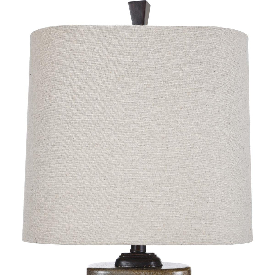 Stylecraft Home Collection L34377DS Signature Table Lamp Dark Red and Tan Glaze - Diamond Home USA