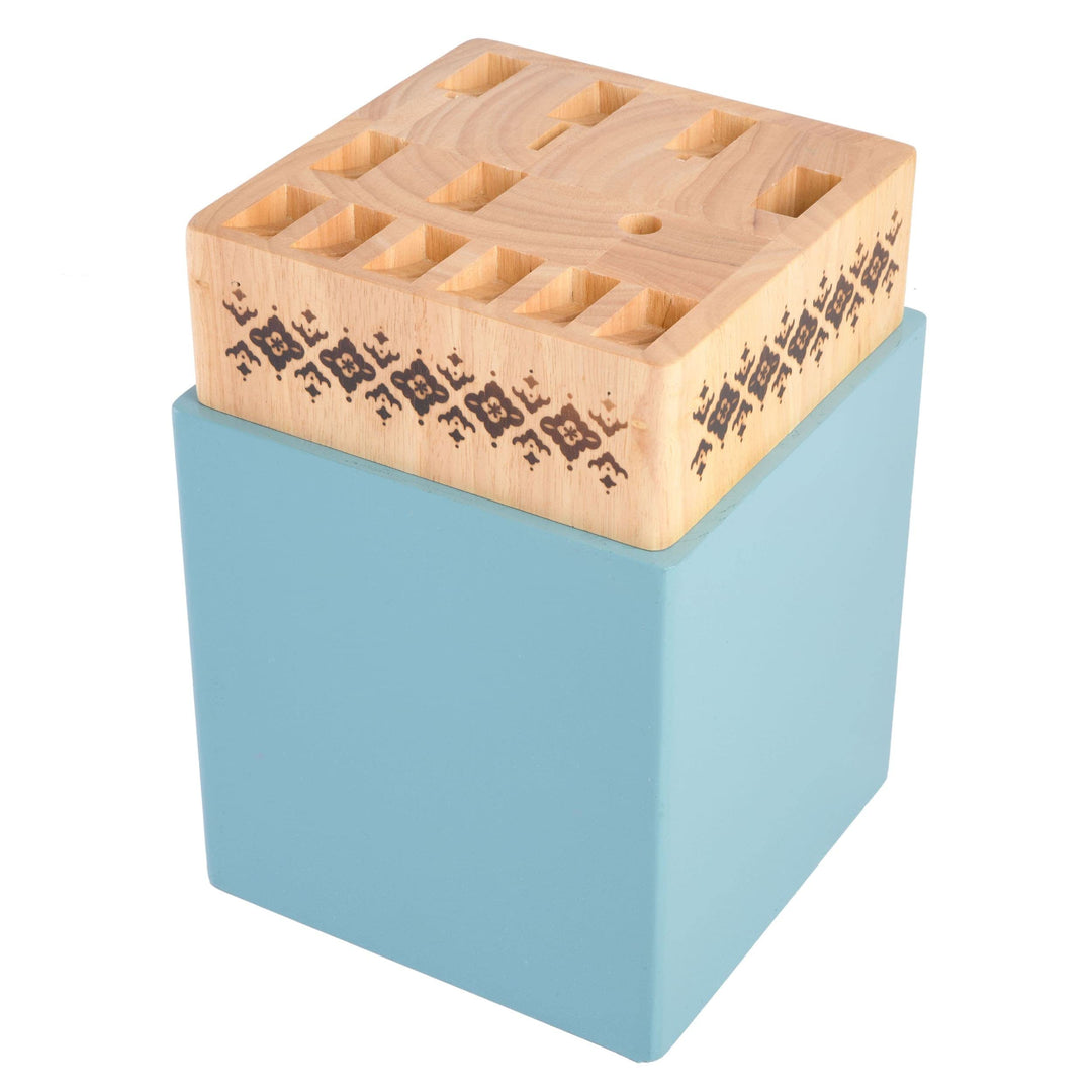 14pc Stainless Steel Knife Set Blue 14 Piece Ergo Handles - Diamond Home USA