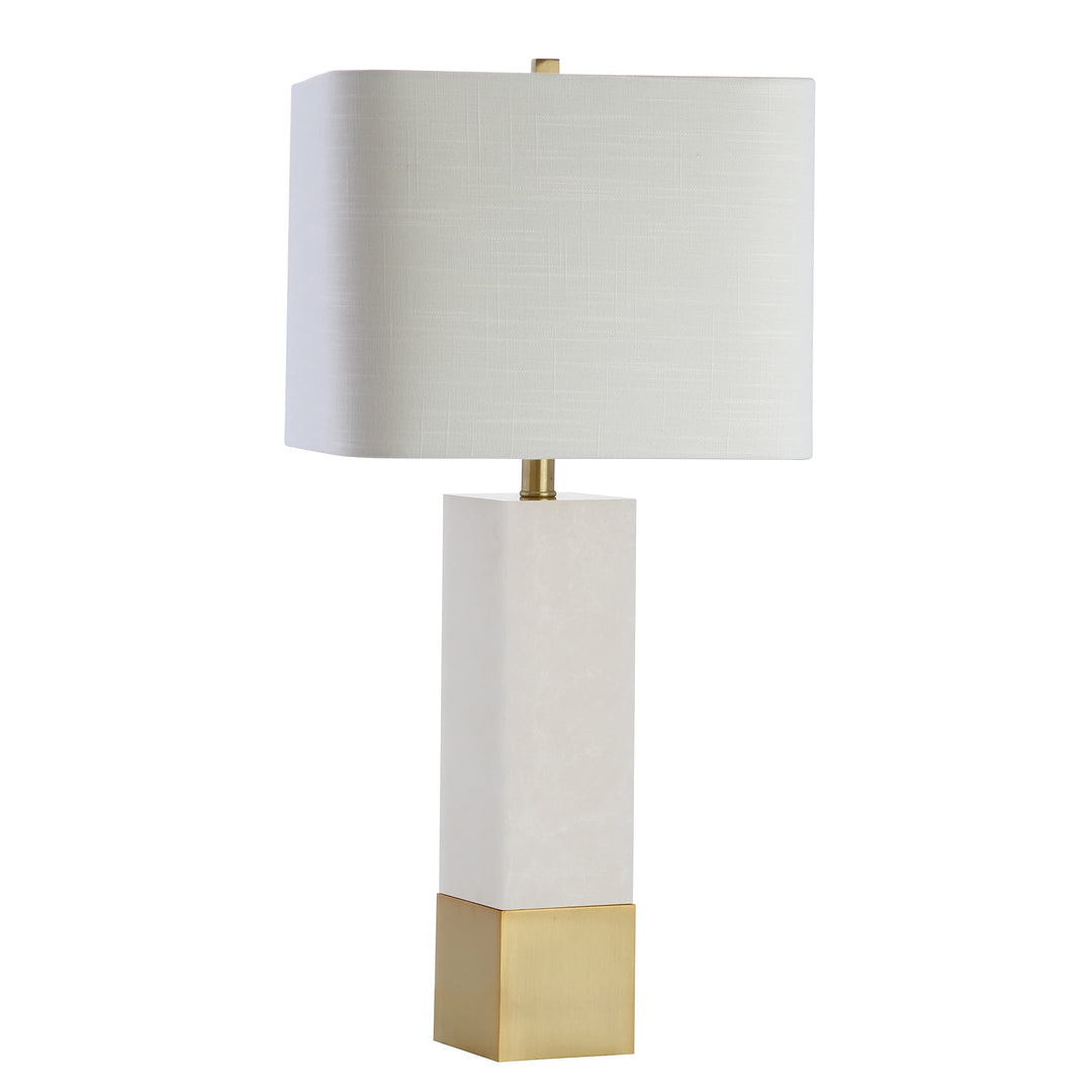 29" Metal/Marble Led Table Lamp Brass Gold/White Gold Modern Contemporary - Diamond Home USA