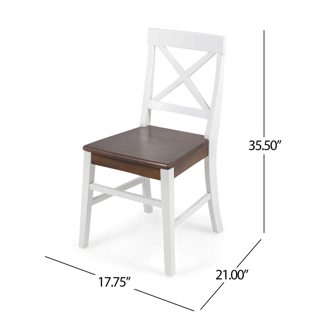 Christopher Knight Home Roshan Farmhouse Acacia Wood Dining Chairs White / - Diamond Home USA