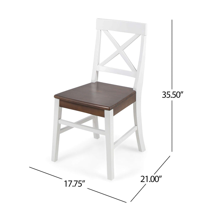 Christopher Knight Home Roshan Farmhouse Acacia Wood Dining Chairs White / - Diamond Home USA