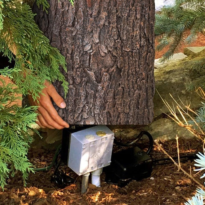 Oak Stump Cover for Yard Round Tree Table Garden Stools Brown Modern - Diamond Home USA