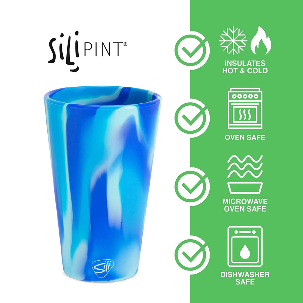 Silipint Silicone Pint Glasses Unbreakable & Reusable 16-Ounce Silicone Cups for - Diamond Home USA