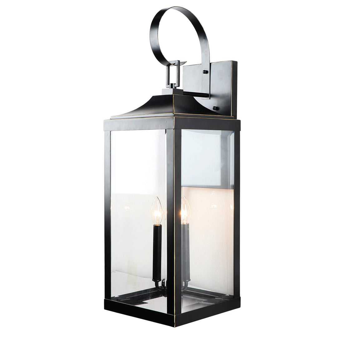 AA Warehousing 3 Light Outdoor Wall Lantern in Imperial Black