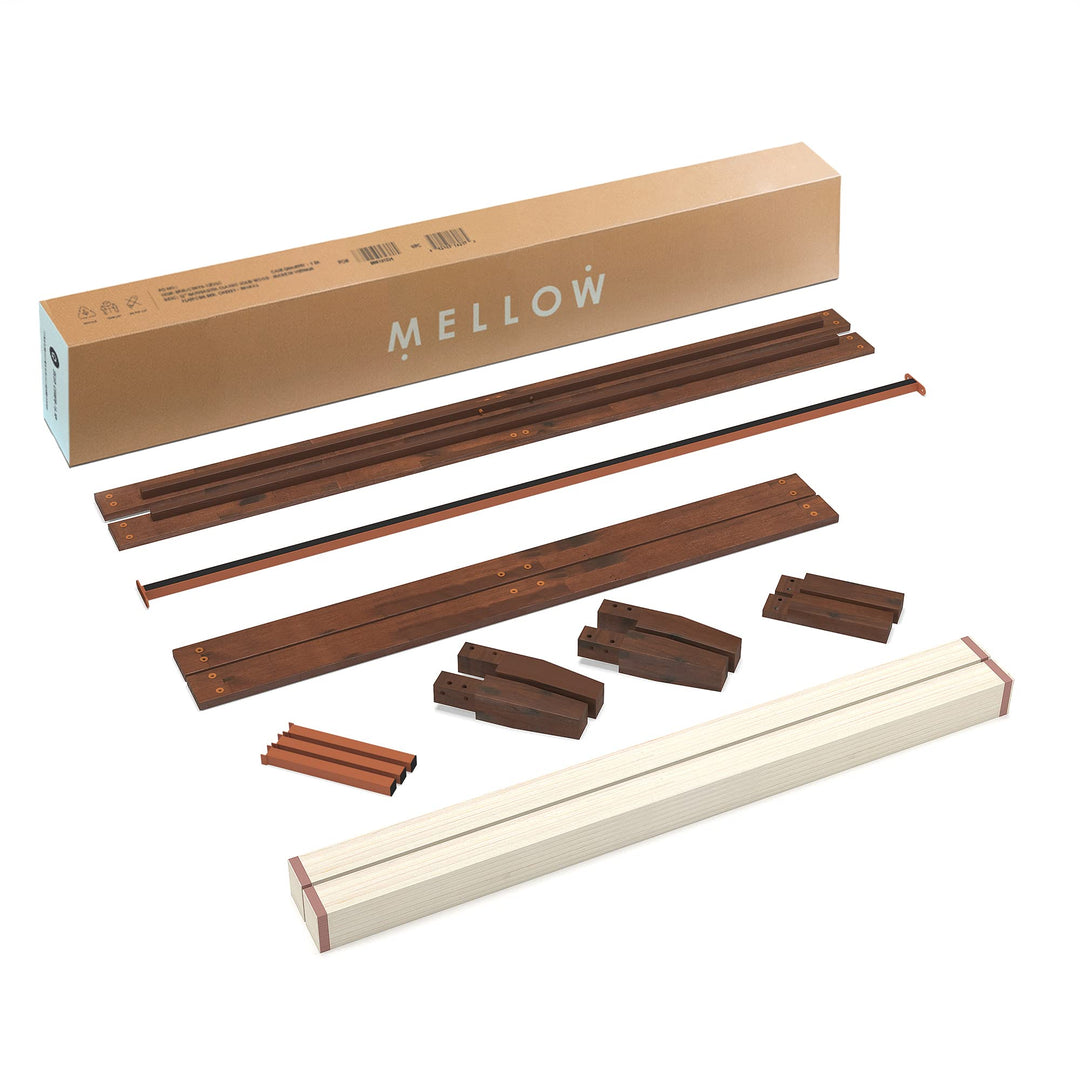 Mellow Naturalista Classic 12 Inch Solid Wood Platform Bed with Wooden Slats