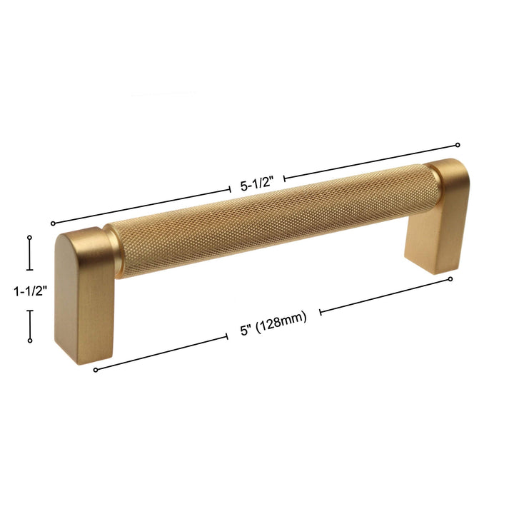 Satin Gold Solid Center 5-inch Bar Pull (Set of 10) Modern Contemporary Metal - Diamond Home USA
