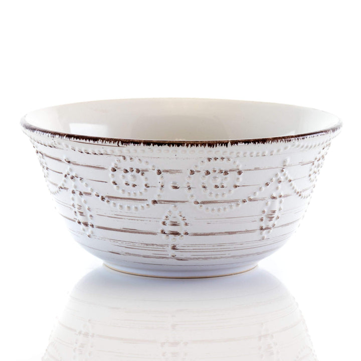 Country Birch 16 Piece Stoneware Round Dinnerware Set off/white Textured - Diamond Home USA