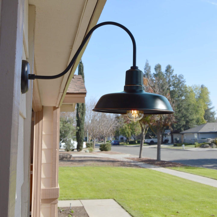 1 Light Outdoor Barn Lighting in Oil Rubbed Bronze Traditional Metal Dimmable - Diamond Home USA