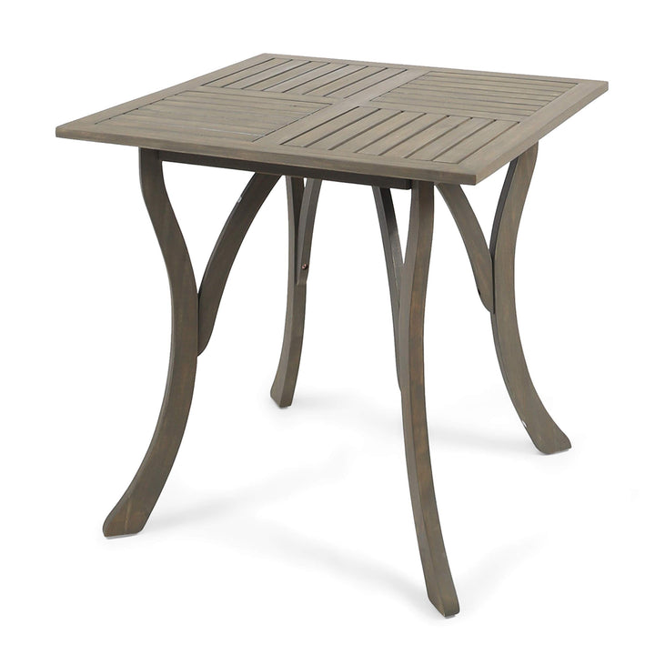 Christopher Knight Home Baia Outdoor Acacia Wood Square Dining Table Gray Grey