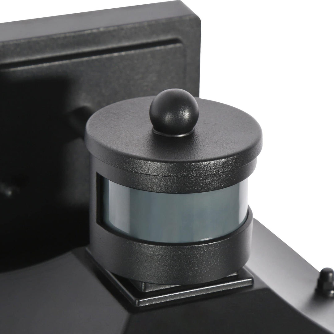 Mid-century Modern 1-light 12" h Black Outdoor Wall Sconces Clear Glass Lamps - Diamond Home USA