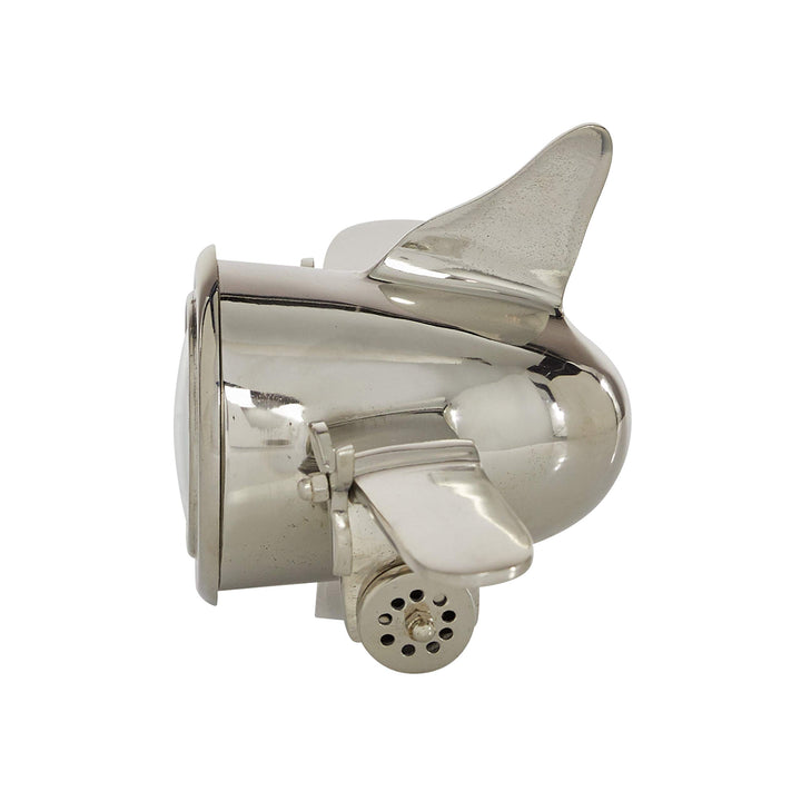 Silver Airplane Table Clock 15.75" X 6" 16 X 6 - Diamond Home USA