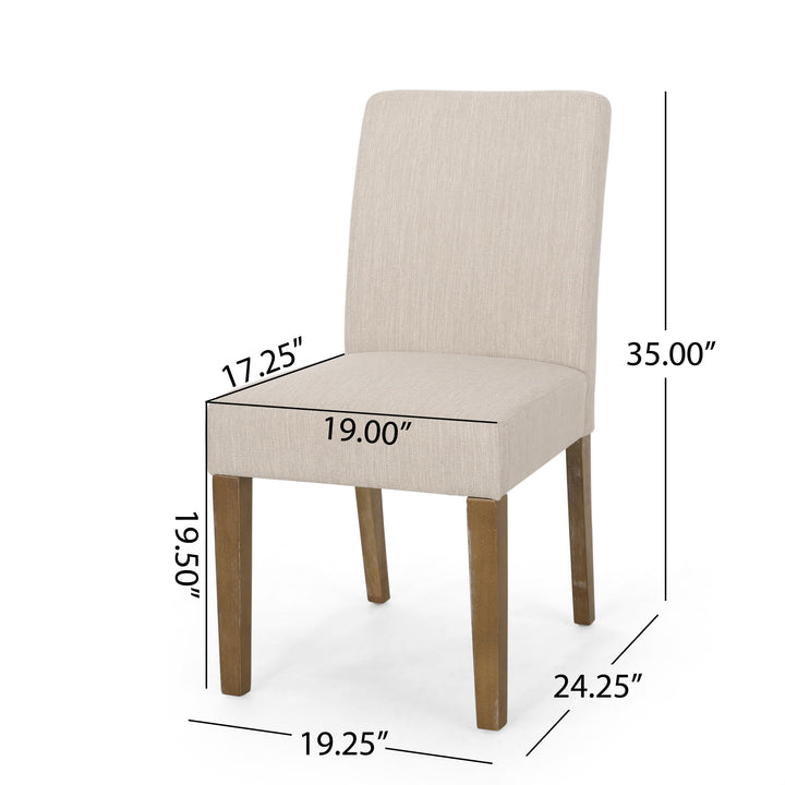 Christopher Knight Home Kuna Contemporary Upholstered Dining Chair (Set of 2) Beige + Weathered - Diamond Home USA