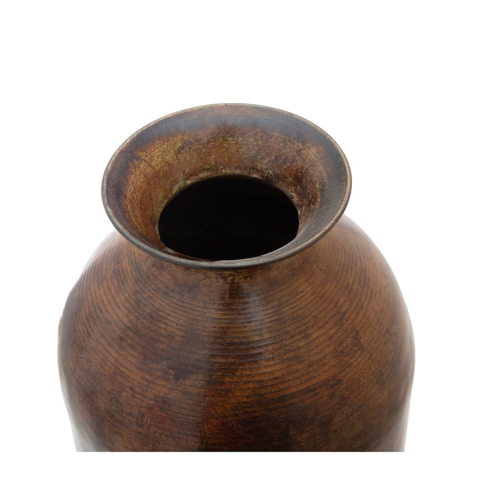 Stone Bronze Finish Bottle Vase 5x5x23.5 Brown Brass - Diamond Home USA