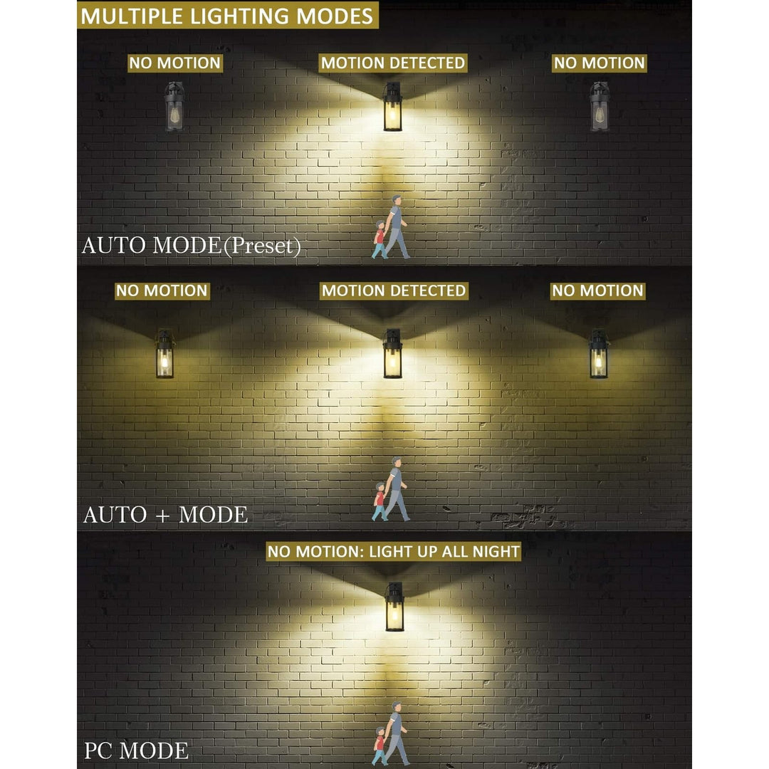 Motion Sensor Outdoor Wall Light with Seeded Glass Black Modern Contemporary - Diamond Home USA