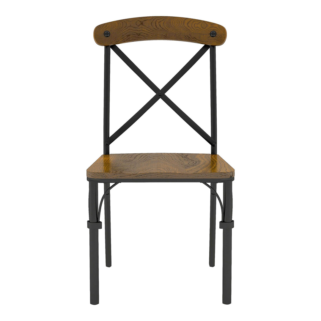 Furniture of America Rizal Industrial Metal Cross-Back Side Chair Set of 2 for - Diamond Home USA