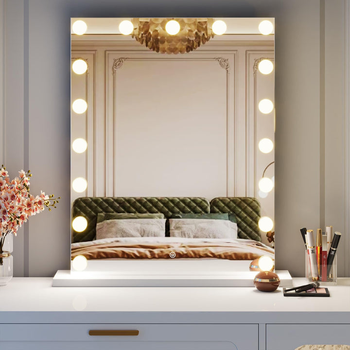 24" X 32" Large Vanity Mirror Makeup Mirrors with Bulbs Hollywood and 3 Lighting - Diamond Home USA