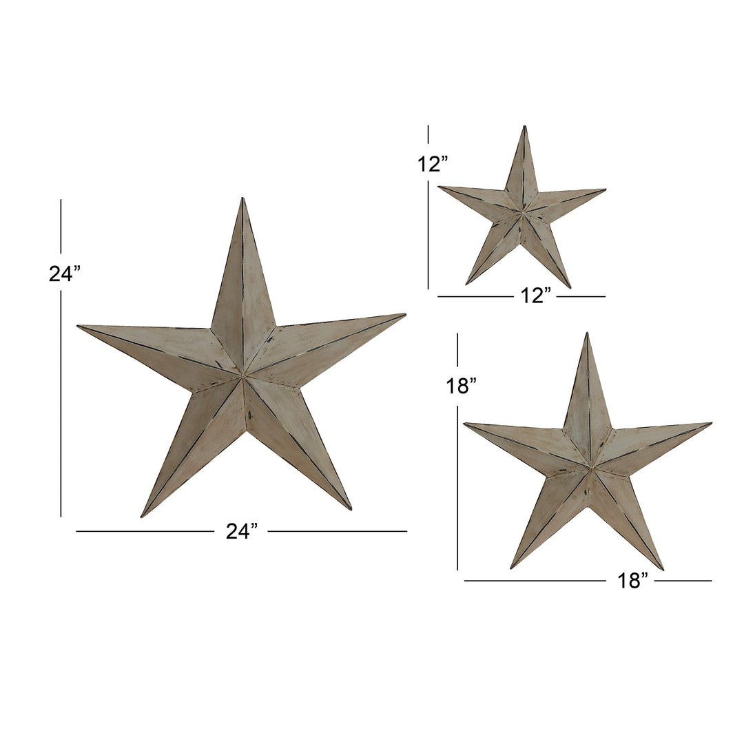 Farmhouse Inspired Distressed Taupe Iron 3D Wall Sculptures (Set of 3) Tan Metal - Diamond Home USA
