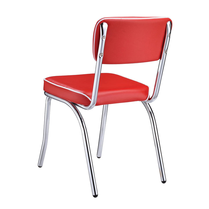 simple relax Set of 2 Side Chairs with Cushion Red - Diamond Home USA
