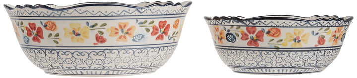 Gibson Elite Hand-Painted Dinnerware Set 2-Piece Serving Bowls Luxembourg - Diamond Home USA