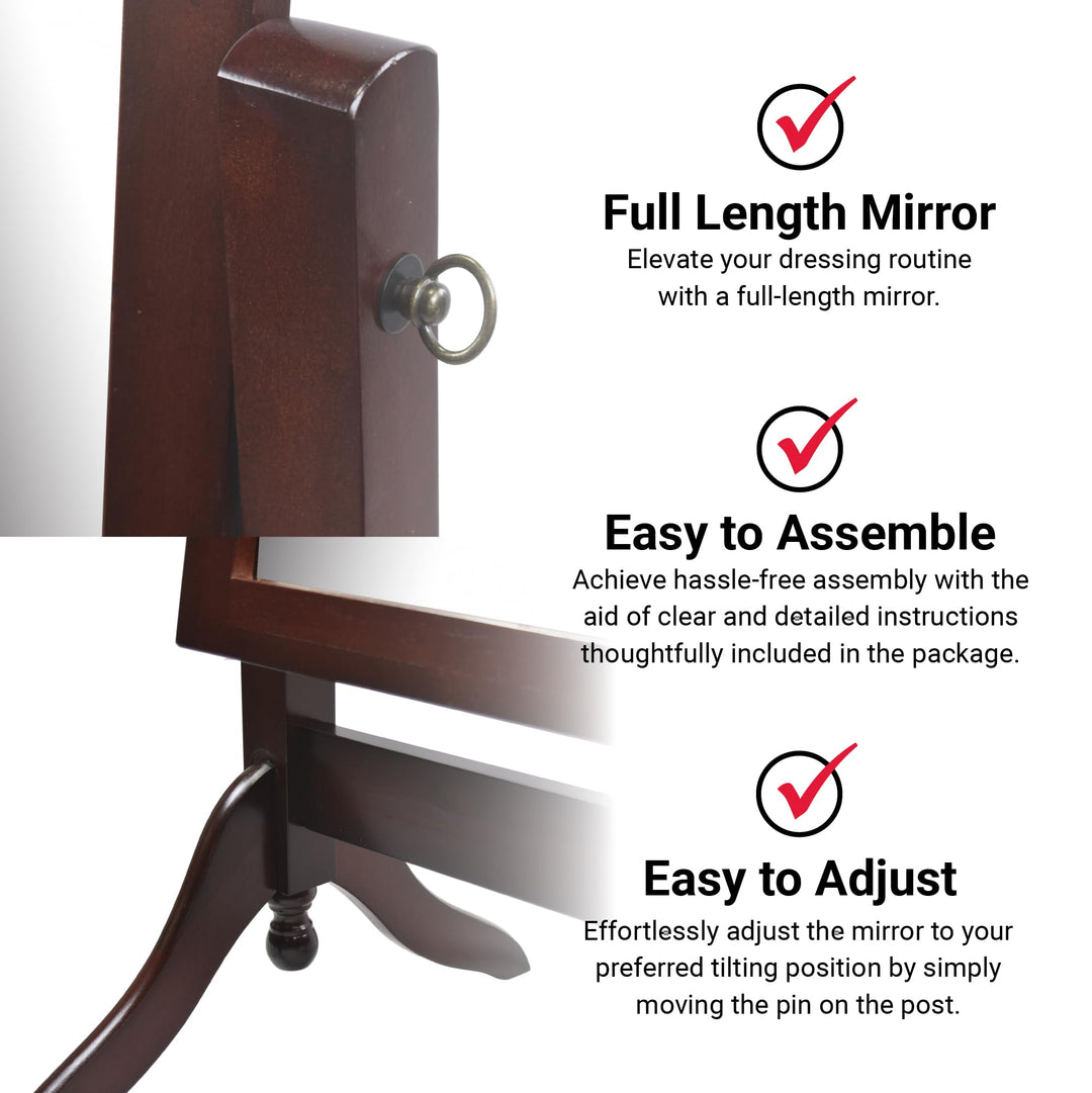 Proman Products Barrington Cheval Mirror Walnut - Diamond Home USA