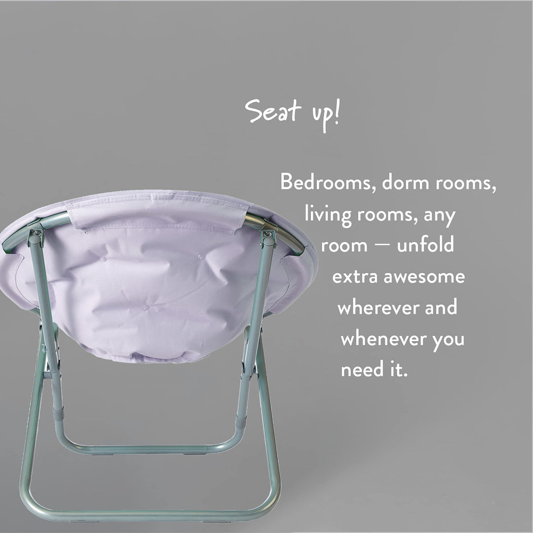 Urban Lifestyle Micromink Foldable Saucer Chair Lavender - Diamond Home USA