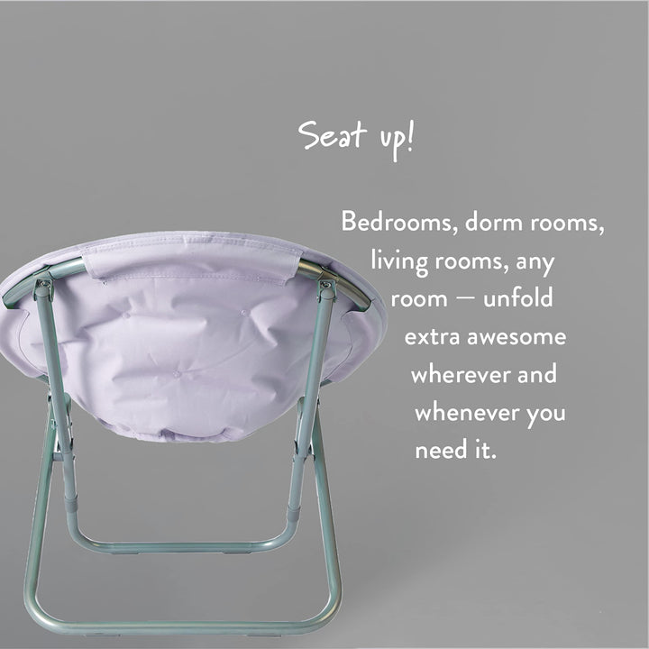 Urban Lifestyle Micromink Foldable Saucer Chair Lavender - Diamond Home USA