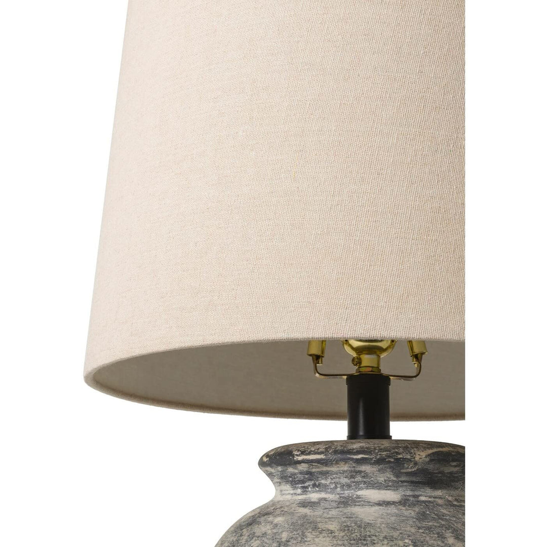 Distressed Ceramic Rustic Table Lamp 21" h X 13" w 13" d Grey Bohemian - Diamond Home USA