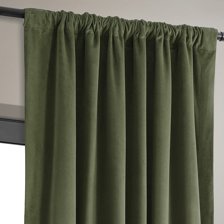 HPD Half Price Drapes Signature Velvet Thermal Blackout Curtains for Living Room 84 Inches - Hunter Green - Diamond Home USA