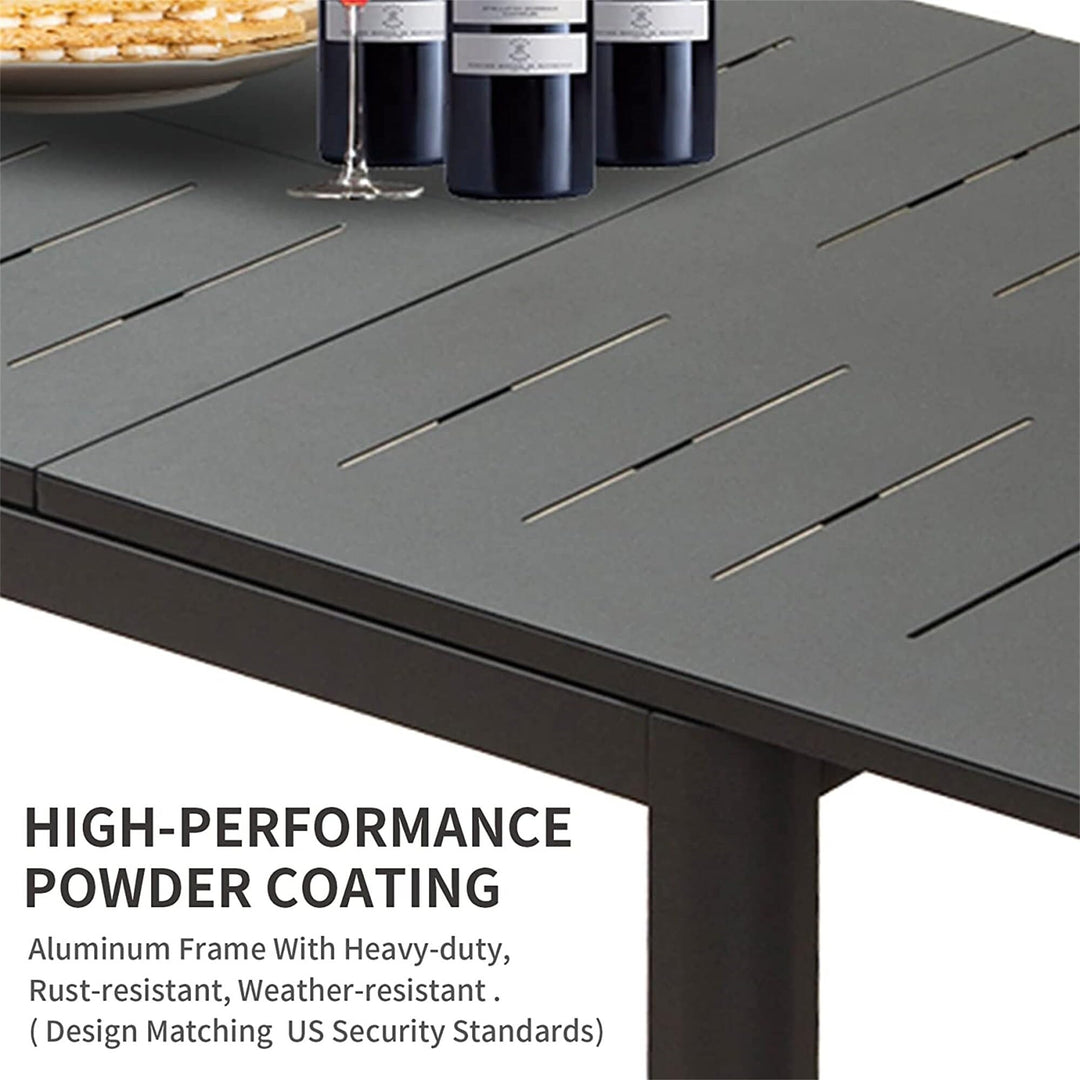 Patio Dining Extendable Table Metal Outdoor for 6-8 Person Rectangular Porch - Diamond Home USA