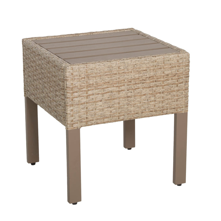 TK Classics TKC016B-ET Maui Outdoor End Table in Natural Aged Wicker Brown