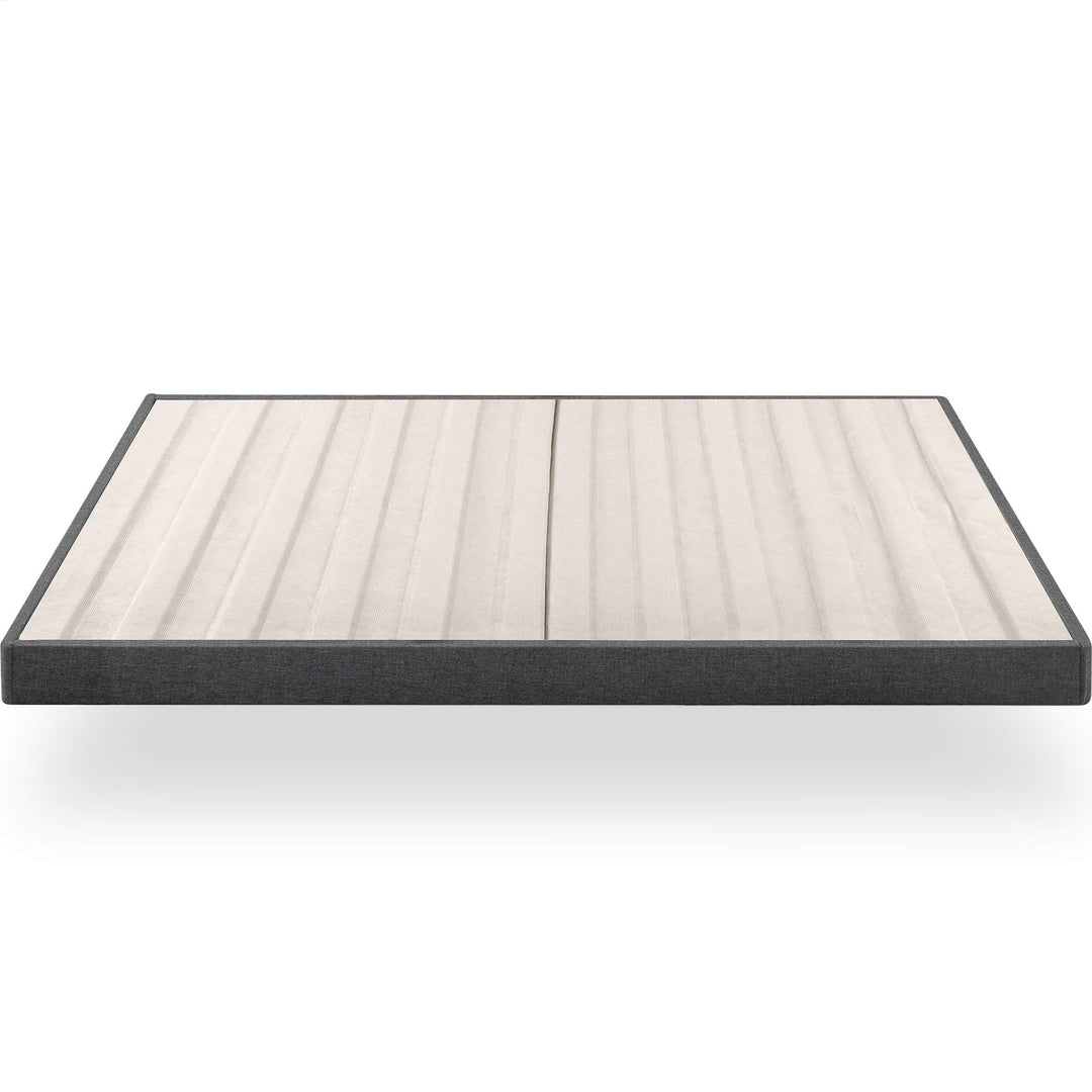 ZINUS Upholstered Metal and Wood Box Spring / 4 Inch Mattress Foundation / Queen