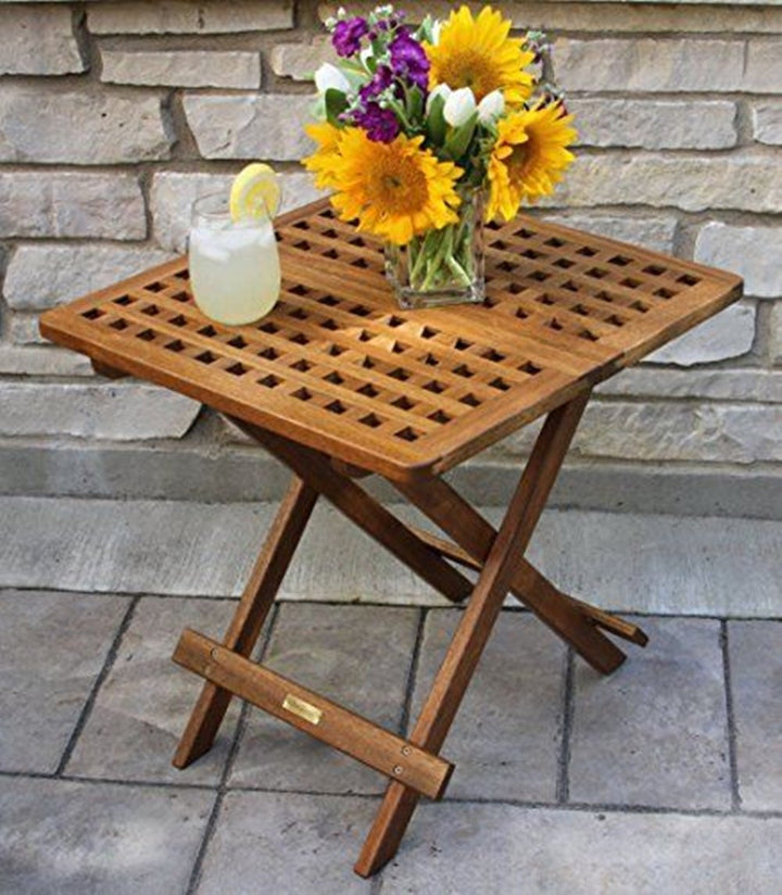 New Expanding Tray Table Eucalyptus Folding Side Table Fully Assembled Easy