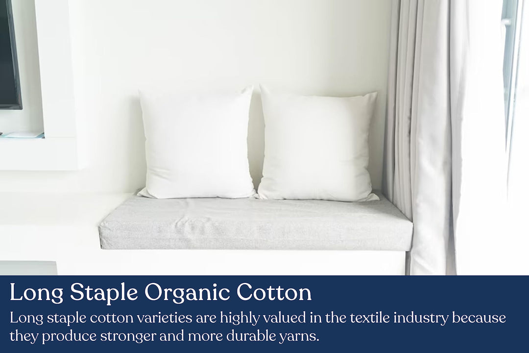 Delara Premium Organic Cotton Pillow Insert Set of 2 100% White Duck Feather 20"X20" - Diamond Home USA