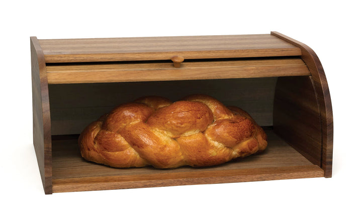 Lipper International Acacia Wood Rolltop Bread Box 16" x 10-3/4" x 7" - Diamond Home USA